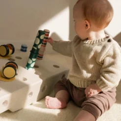Baby Aktivitets Sæt Sand Grey/Honey Yellow (10 dele)