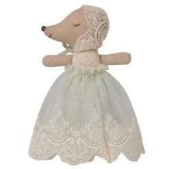 Baby Mus i Lyseblå Dåbskjole