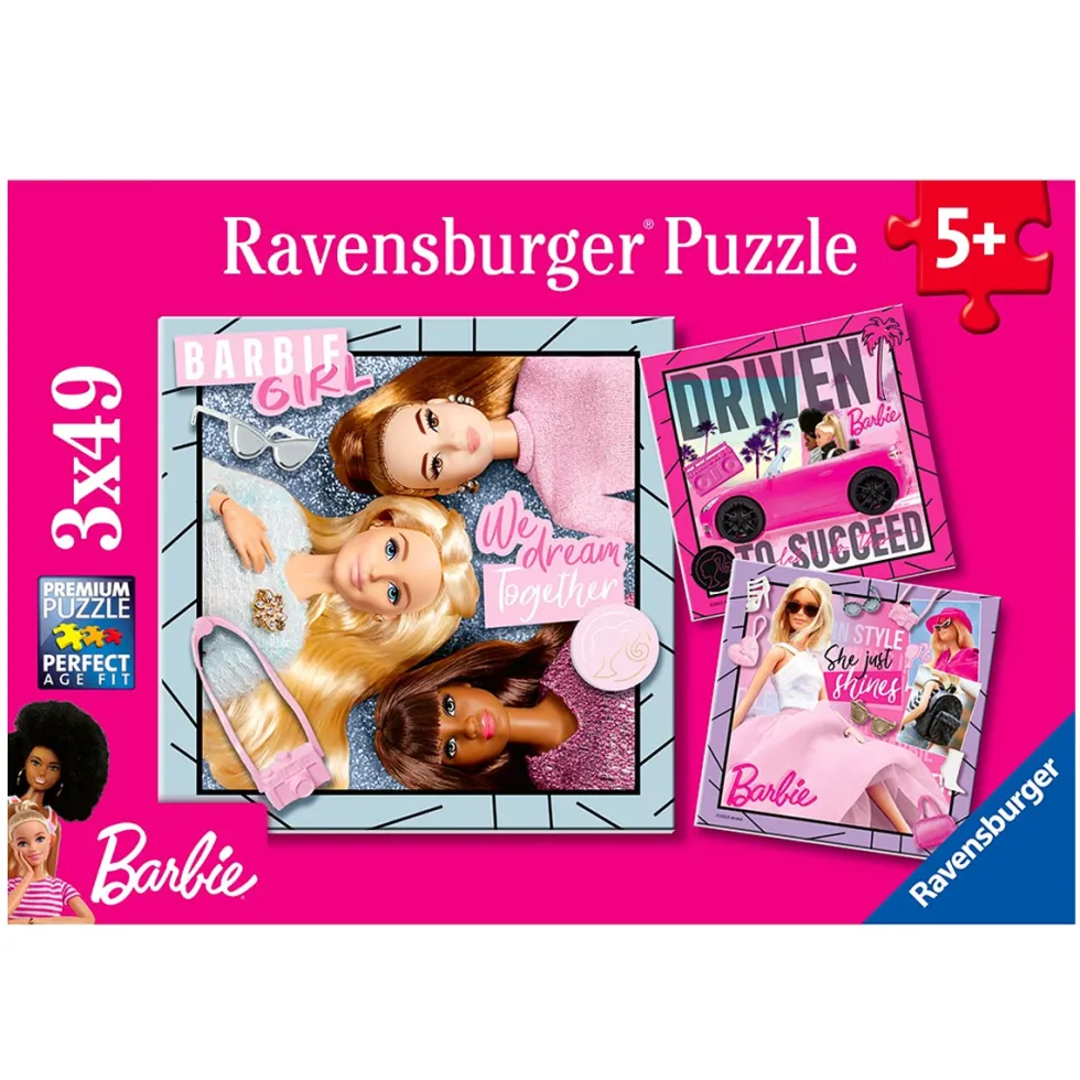 Barbie puslespil 3 x 49 brikker
