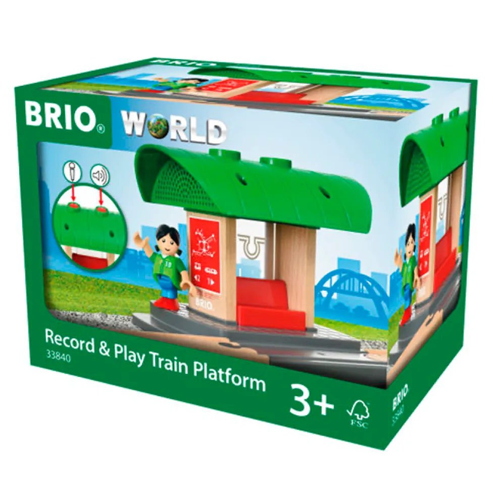 BRIO togstation med lydoptager