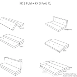 by KlipKlap 3-fold madras, 200 cm brun med sand knapper