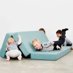 byKlipKlap 3-fold madras, 200 cm multigrå med grå knap
