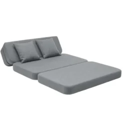byKlipKlap 3-fold sofa, 140 cm blågrå m grå knap