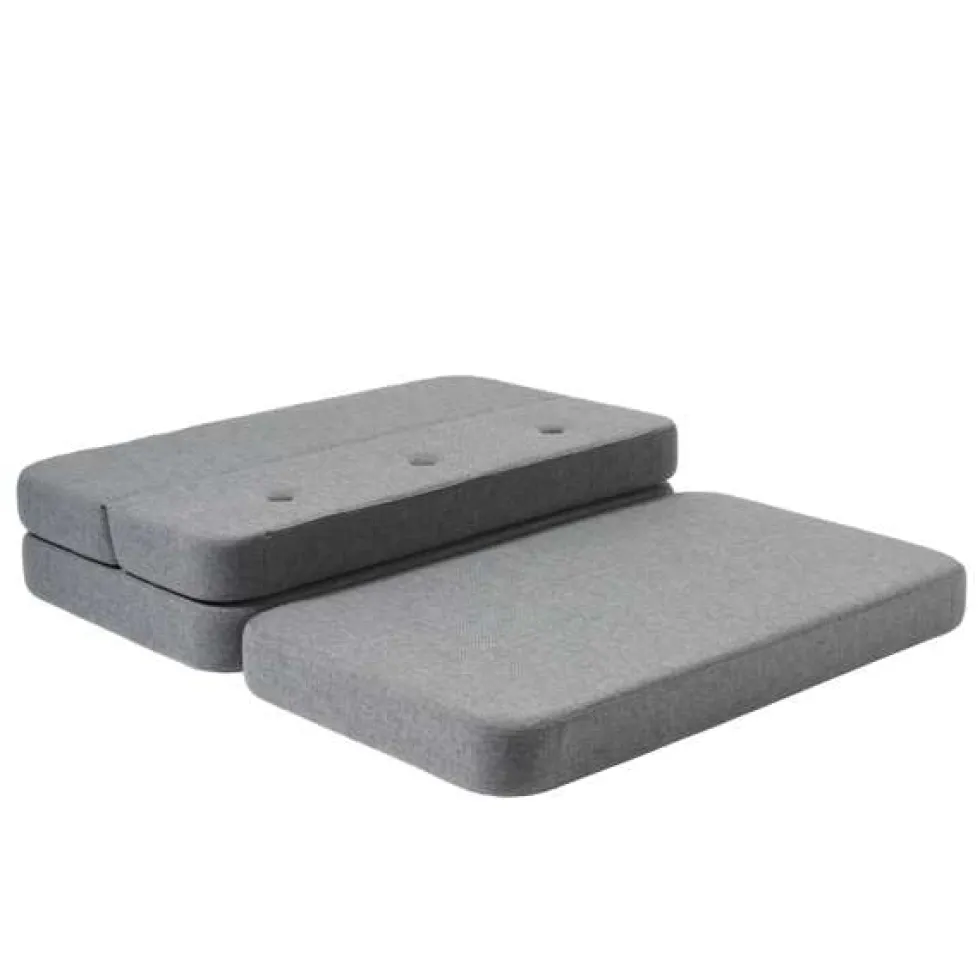 byKlipKlap 3-fold sofa, 140 cm blågrå m grå knap