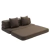 by KlipKlap 3-fold sofa, 140 cm brun med sand knapper