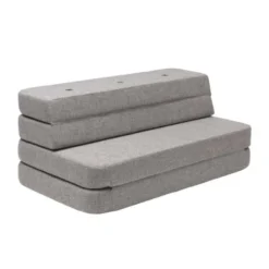 byKlipKlap 3-fold sofa, 140 cm multigrå m grå knap