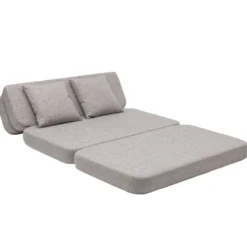 byKlipKlap 3-fold sofa, 140 cm multigrå m grå knap