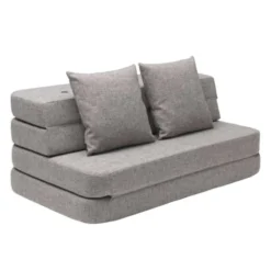 byKlipKlap 3-fold sofa, 120 cm multigrå m grå knap