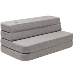byKlipKlap 3-fold sofa, 120 cm multigrå m grå knap