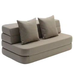 by KlipKlap 3-fold sofa, 120 cm sand med sand knapper
