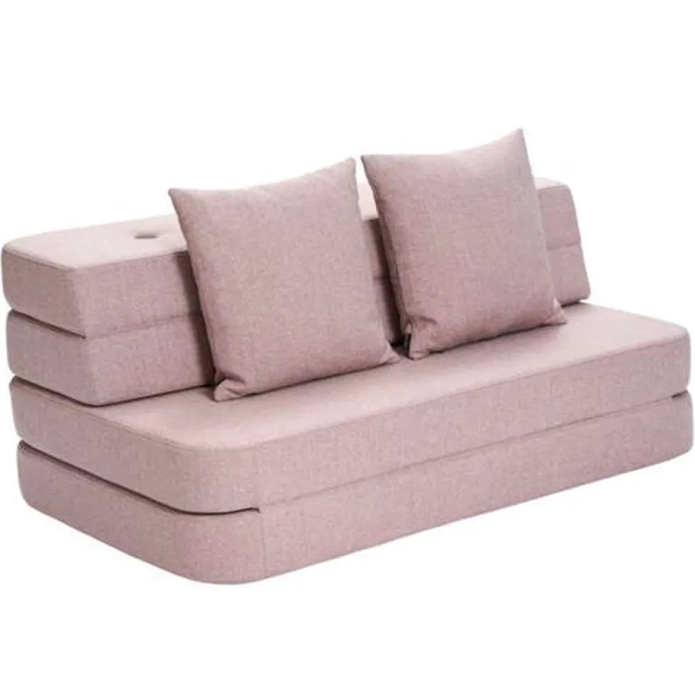 byKlipKlap 3-fold sofa, 120 cm soft rose