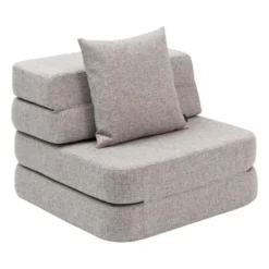 by KlipKlap 3 Fold sofa single, multi grå med grå knap