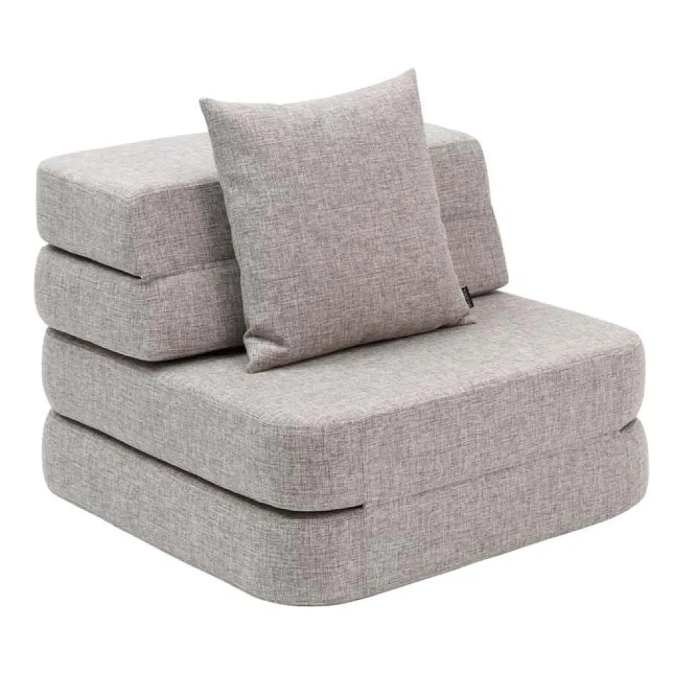 by KlipKlap 3 Fold sofa single soft, multi grå med grå knap