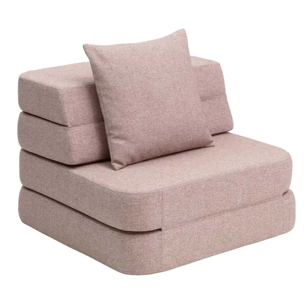 by KlipKlap 3 Fold sofa single, soft rose med rose knap