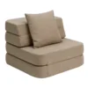 by KlipKlap 3-fold sofa single, soft - sand med sand knapper