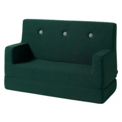 by KlipKlap Kids sofa, dyb grøn med lys grøn knap