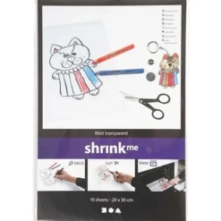CC Hobby krympeplast, 10 ark - Mat transparent