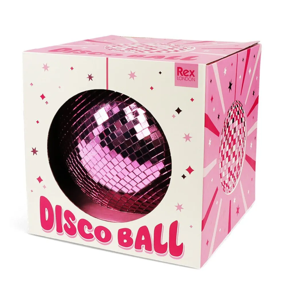 Disco Kugle Til Ophæng 15 cm - Pink