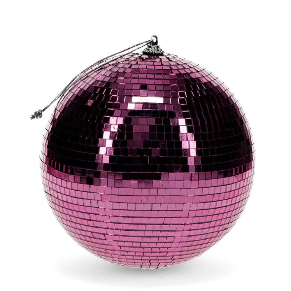 Disco Kugle Til Ophæng 15 cm - Pink