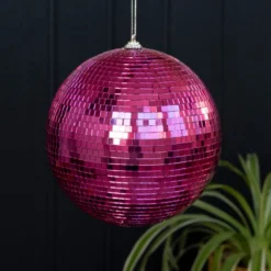 Disco Kugle Til Ophæng 20 CM - Pink