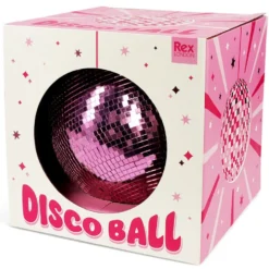 Disco Kugle Til Ophæng 20 CM - Pink
