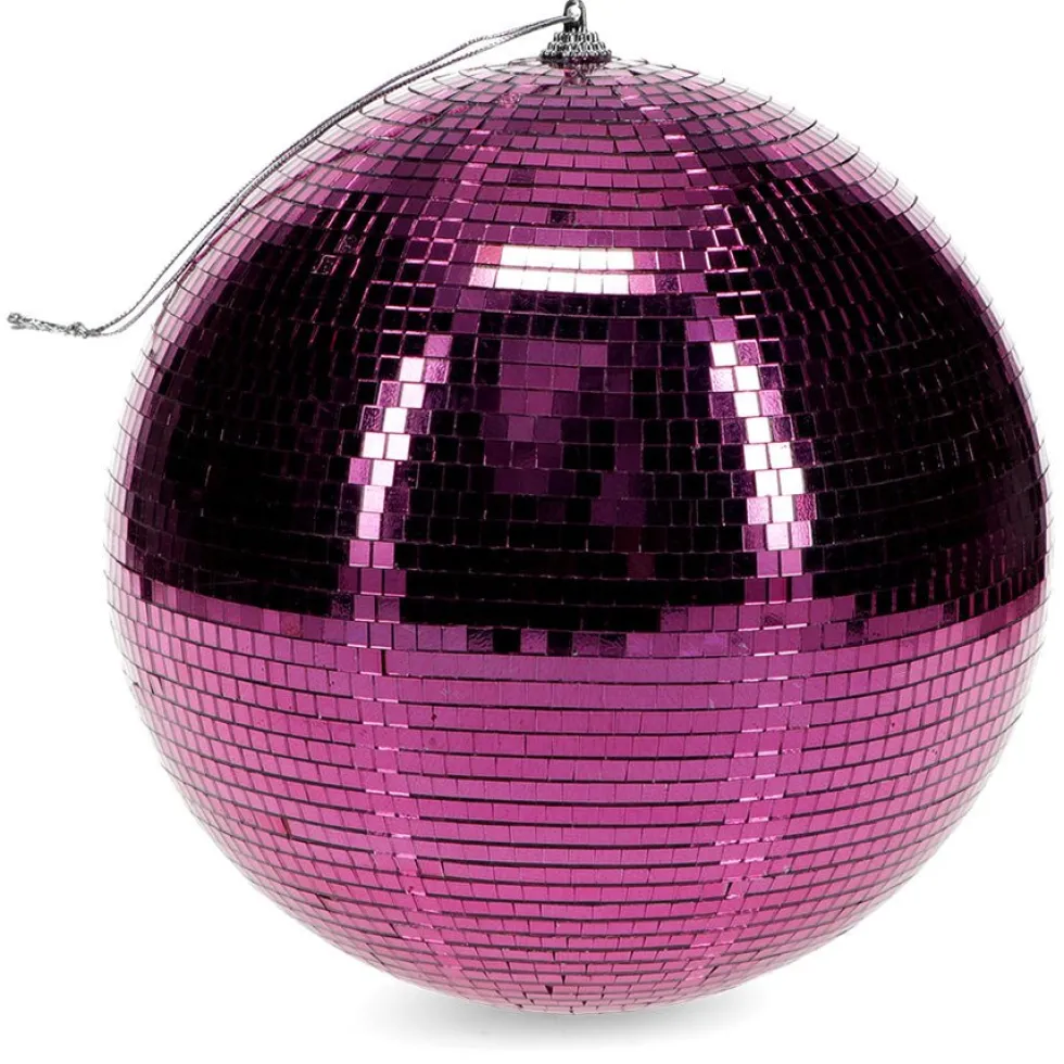 Disco Kugle Til Ophæng 20 CM - Pink