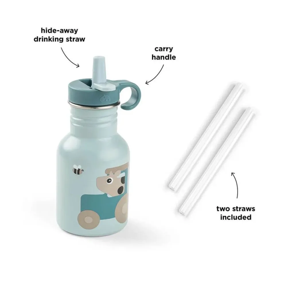 Drikkeflaske I Rustfrit Stål Tiny Farm Blå (350 ml)
