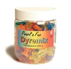 Dyremix perler i bøtte, transparent