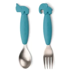 Easy-Grip Ske Og Gaffel Sæt Deer Friends Blue