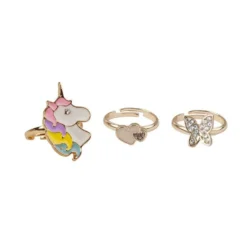 3 Fingerringe Unicorn/Butterfly