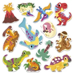 Flytbare Tykke Stickers Dinosaurs