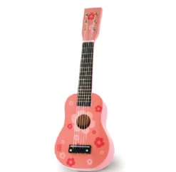 Guitar, lyserød med blomster