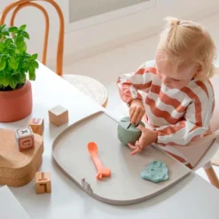 Hagesmæk Med Ærmer Striber Papaya