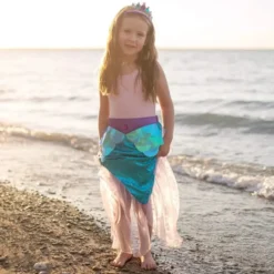 Havfrue Glimmer Skørt Sæt Lilla -6 År (str 5)