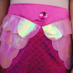 Havfrue Glimmer Skørt Sæt Pink -6 År (str 5)