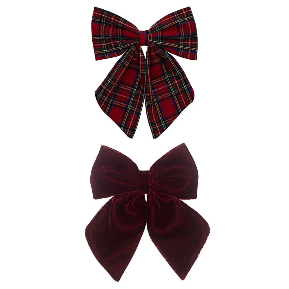 2 Hårsløjfer Red Tartan Agnes Pony Pals
