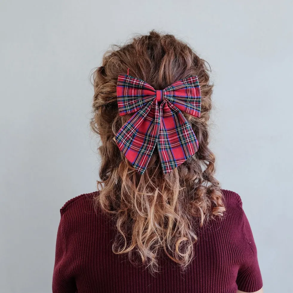 2 Hårsløjfer Red Tartan Agnes Pony Pals
