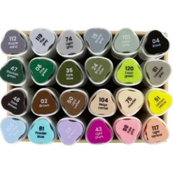 Illustration Marker, Pastelfarver - Standardfarver, Streg 1+8 mm
