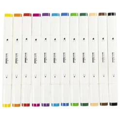 Illustration Marker, 12 stk Standardfarver, Streg 1+8 mm