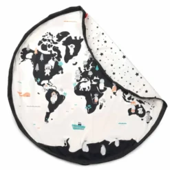 2-I-1 Noomad Worldmap/Stars Legetæppe & Opbevaring