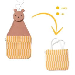 2-I-1 Toto Bear Væg Organizer & Tote Bag