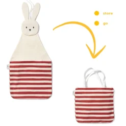 2-I-1 Toto Bunny Væg Organizer & Tote Bag