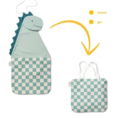 2-I-1 Toto Dino Væg Organizer & Tote Bag