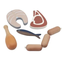 Legemad I Træ Kød Og Fisk