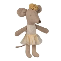 Lillesøster Ballerina Mus i Råhvid