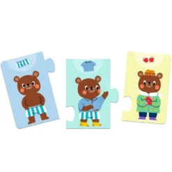Lærepuslespil med Bamse Klæder Sig På