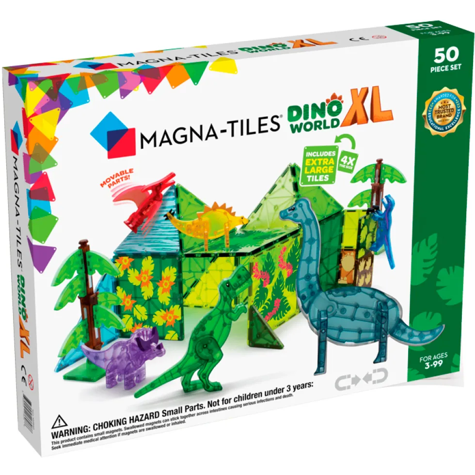 Magna-Tiles byggemagneter, Dino World XL - 50 dele