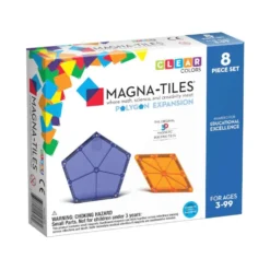 Magna-Tiles byggemagneter Polygons, clear - 8 dele