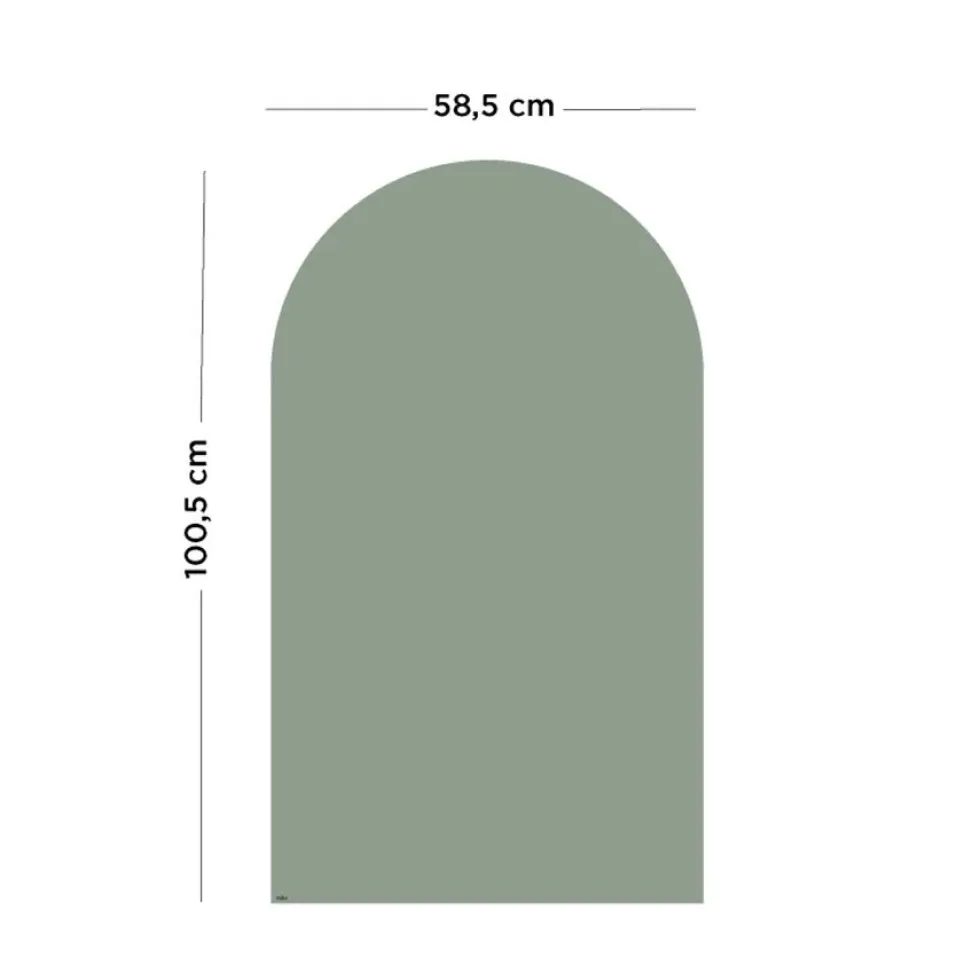 Magnetisk Tavle med Rund Top i Smaragdgøn (100 x 58 cm)