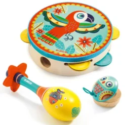 Musiksæt med Tamburin, Maracas og Kastagnet